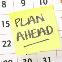 Calendar w:plan ahead post it